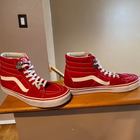 Vans Other - Vans Old Skool Hi Tops Red/White Mens 8/Women 9.5